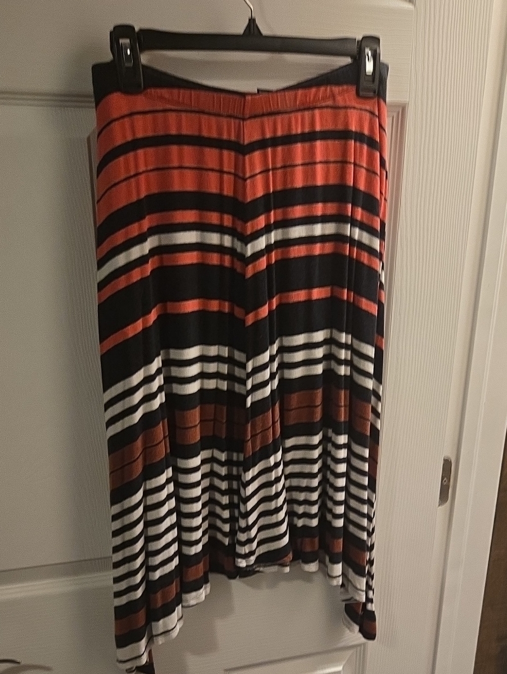 Apt. 9 Orange, Black, White & Brown Striped Circle Skirt